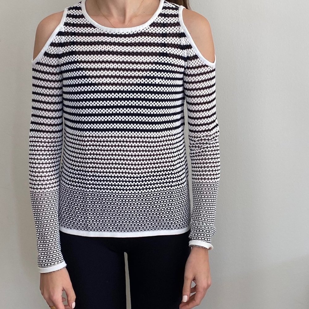 rag & bone Black White Knit Top Size XXS